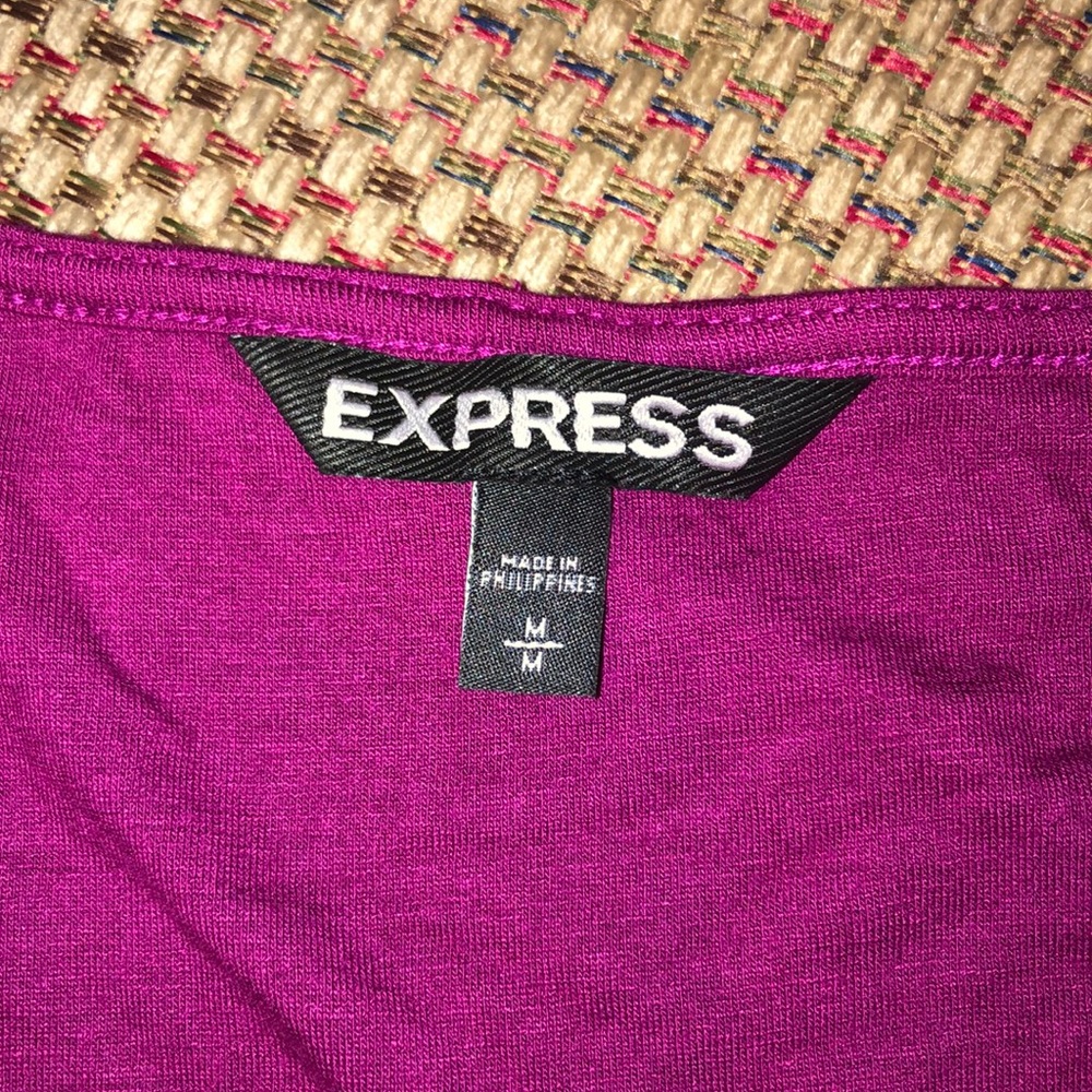 Brand New Express Ruched Dress in Magenta—Medium - Picture 7 of 8